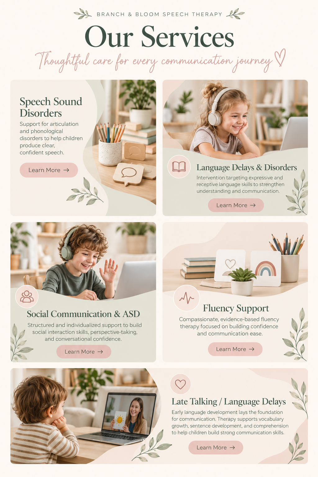 Branch and Bloom speech and language therapy services